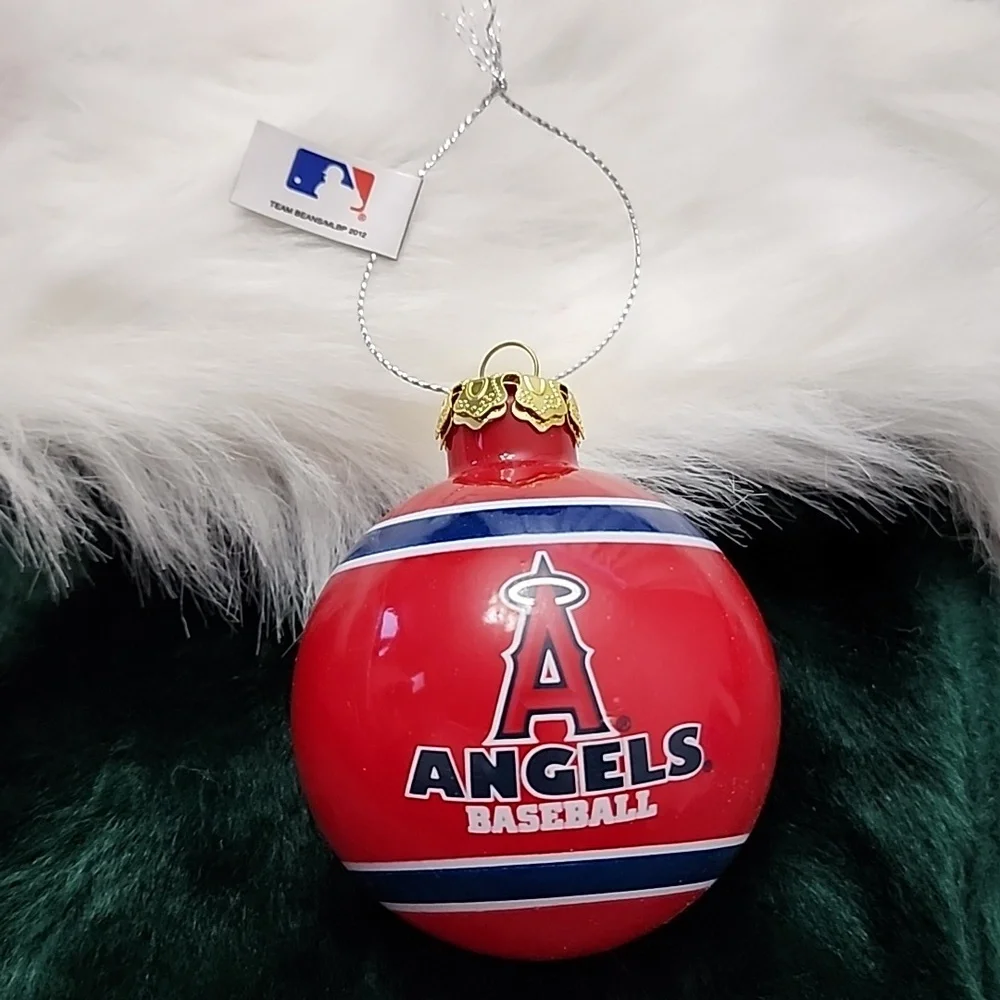 Angels Baseball Glass Ball Bulb Ornament 2012 Red, White and Blue